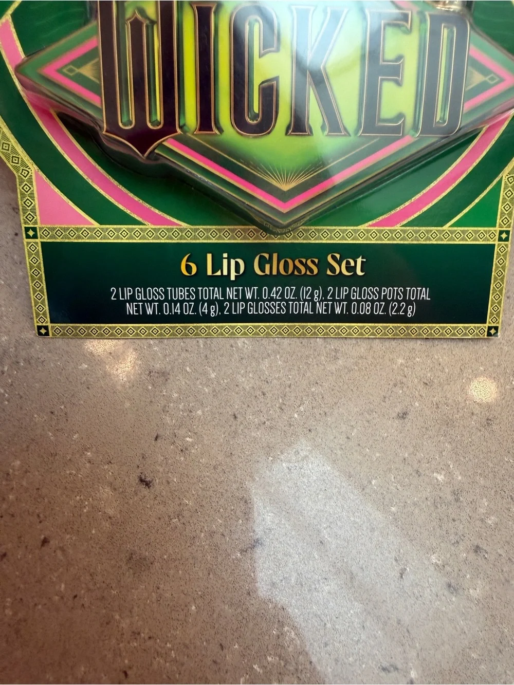 NWT Wicked 6 Lip Gloss Set - strawberry & mint flavors w sparkle